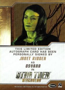 2022 Rittenhouse Star Trek: Discovery Season Three - Autographs (Brown Border Design) #NNO Janet Kidder Back