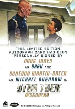 2022 Rittenhouse Star Trek: Discovery Season Three - Dual Autographs #NNO Sonequa Martin-Green  / Doug Jones Back