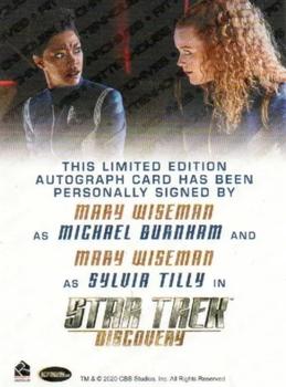 2022 Rittenhouse Star Trek: Discovery Season Three - Dual Autographs #NNO Sonequa Martin-Green  / Mary Wiseman Back