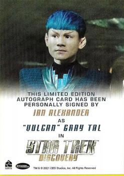 2022 Rittenhouse Star Trek: Discovery Season Three - Autographs (Full Bleed Design) #NNO Ian Alexander Back