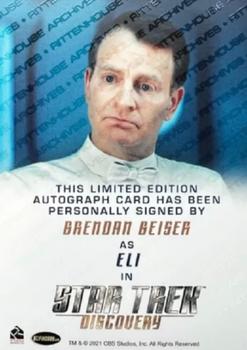 2022 Rittenhouse Star Trek: Discovery Season Three - Autographs (Full Bleed Design) #NNO Brendan Beiser Back
