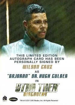 2022 Rittenhouse Star Trek: Discovery Season Three - Autographs (Full Bleed Design) #NNO Wilson Cruz Back