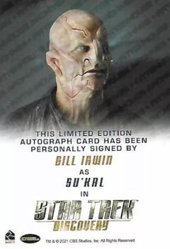 2022 Rittenhouse Star Trek: Discovery Season Three - Autographs (Full Bleed Design) #NNO Bill Irwin Back