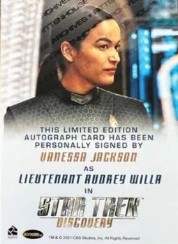 2022 Rittenhouse Star Trek: Discovery Season Three - Autographs (Full Bleed Design) #NNO Vanessa Jackson Back