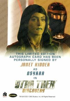 2022 Rittenhouse Star Trek: Discovery Season Three - Autographs (Full Bleed Design) #NNO Janet Kidder Back