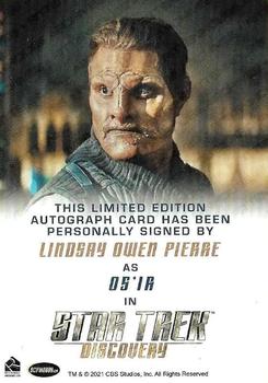 2022 Rittenhouse Star Trek: Discovery Season Three - Autographs (Full Bleed Design) #NNO Lindsay Owen Pierre Back