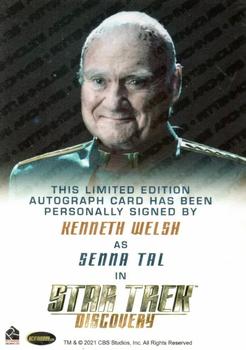 2022 Rittenhouse Star Trek: Discovery Season Three - Autographs (Full Bleed Design) #NNO Kenneth Welsh Back