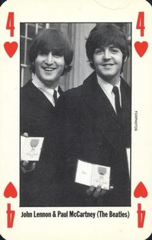 1992 NME Leader of the Pack Playing Cards #4♥️ John Lennon & Paul McCartney (The Beatles) Front
