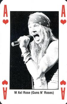 1993 Kerrang! The King of Metal Playing Cards #A♥️ W Axl Rose (Guns N' Roses) Front