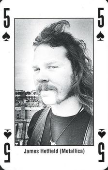1993 Kerrang! The King of Metal Playing Cards #5♠️ James Hetfield (Metallica) Front