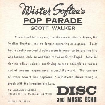 1968 Mister Softee's Pop Parade #NNO Scott Walker Back