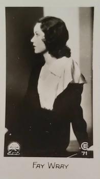 1932 C & T Bridgewater Film Stars (1st Series) #71 Fay Wray Front