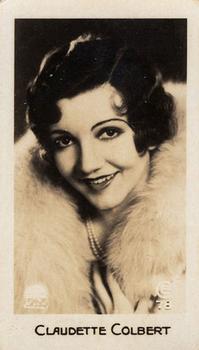 1932 C & T Bridgewater Film Stars (1st Series) #78 Claudette Colbert Front