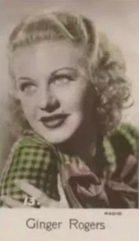 1937 C & T Bridgewater Film Stars (5th Series) #13 Ginger Rogers Front
