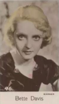 1937 C & T Bridgewater Film Stars (5th Series) #46 Bette Davis Front
