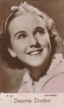 1938 C & T Bridgewater Film Stars (6th Series) #F.8 Deanna Durbin Front