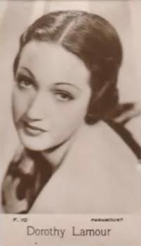 1938 C & T Bridgewater Film Stars (6th Series) #F.10 Dorothy Lamour Front