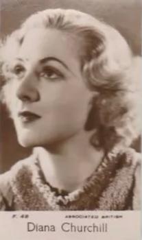 1938 C & T Bridgewater Film Stars (6th Series) #F.48 Diana Churchill Front