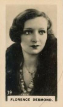 1933 C & T Bridgewater Radio Stars (1st Series) #39 Florence Desmond Front