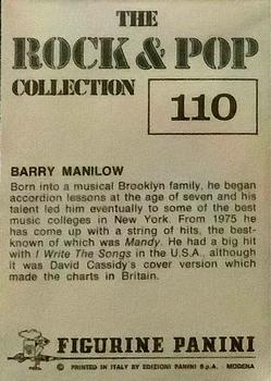 1980 Panini Rock & Pop Collection Stickers #110 Barry Manilow Back