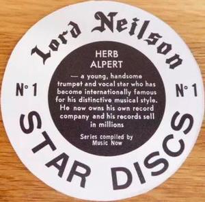 1970 Lord Neilson's Star Discs #1 Herb Alpert Back