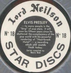 1970 Lord Neilson's Star Discs #18 Elvis Presley Back
