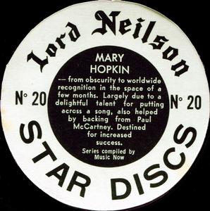 1970 Lord Neilson's Star Discs #20 Mary Hopkin Back
