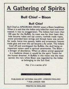 1994 Victoria Gallery A Gathering of Spirits #2 Bull Chief - Bison Back