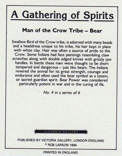 1994 Victoria Gallery A Gathering of Spirits #4 Man of the Crow Tribe - Bear Back