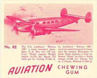 1940 World Wide Gum Aviation Chewing Gum (V401) #82 Lockheed Electra 10E Front