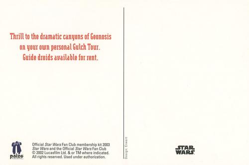 2003 Star Wars Fan Club Membership Kit Postcards #NNO Geonosis Back