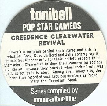 1972 Tonibell Pop Star Cameos #NNO Creedence Clearwater Revival Back
