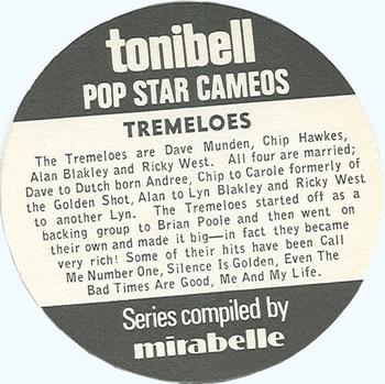1972 Tonibell Pop Star Cameos #NNO Tremeloes Back