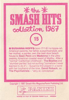 1987 Panini The Smash Hits Collection (UK) #15 Susanna Hoffs Back