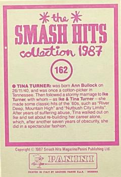 1987 Panini The Smash Hits Collection (UK) #162 Tina Turner Back