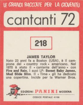 1972 Panini Cantanti #218 James Taylor Back