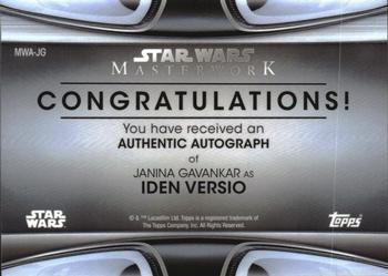 2021 Topps Star Wars Masterwork - Autographs #MWA-JG Janina Gavankar Back