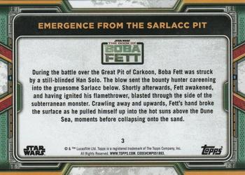 2022 Topps Star Wars: The Book of Boba Fett #3 Emergence from the Sarlacc Pit Back