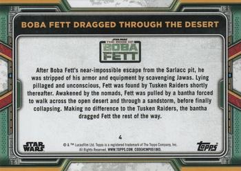 2022 Topps Star Wars: The Book of Boba Fett #4 Boba Fett Dragged Through the Desert Back