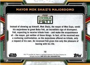 2022 Topps Star Wars: The Book of Boba Fett #10 Mayor Mok Shaiz’s Majordomo Back