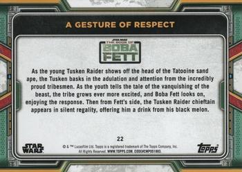 2022 Topps Star Wars: The Book of Boba Fett #22 A Gesture of Respect Back
