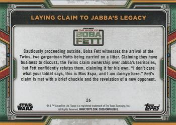 2022 Topps Star Wars: The Book of Boba Fett #26 Laying Claim to Jabba's Legacy Back