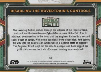2022 Topps Star Wars: The Book of Boba Fett #36 Disabling the Hovertrain's Controls Back