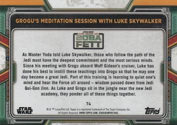 2022 Topps Star Wars: The Book of Boba Fett #74 Grogu's Meditation Session with Luke Skywalker Back