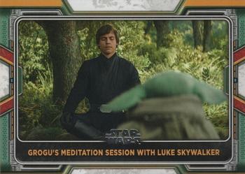 2022 Topps Star Wars: The Book of Boba Fett #74 Grogu's Meditation Session with Luke Skywalker Front