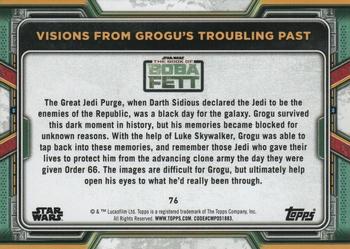 2022 Topps Star Wars: The Book of Boba Fett #76 Visions from Grogu's Troubling Past Back