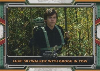 2022 Topps Star Wars: The Book of Boba Fett #78 Luke Skywalker with Grogu in Tow Front