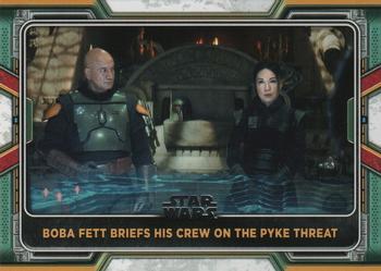 2022 Topps Star Wars: The Book of Boba Fett #82 Boba Fett Briefs His Crew on the Pyke Threat Front