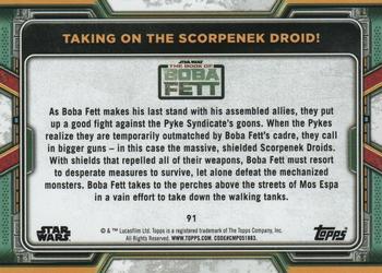 2022 Topps Star Wars: The Book of Boba Fett #91 Taking on the Scorpenek Droid! Back