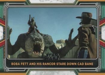 2022 Topps Star Wars: The Book of Boba Fett #92 Boba Fett and His Rancor Stare Down Cad Bane Front